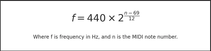 MIDI to Frequency Conversion Formula
